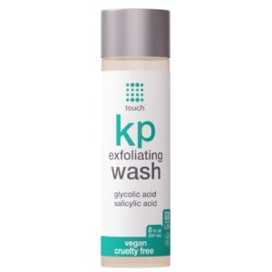 touch keratosis pilaris exfoliating body wash cleanser - kp treatment with 15% glycolic acid, aloe vera, & hyaluronic acid - smooths rough & bumpy skin - gets rid of redness, 8 ounce