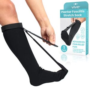 vive plantar fasciitis stretch sock - non slip calf night relief for heel, high arch pain - achilles tendonitis therapy foot support sleeve stretcher - compression sleeve - men, women (l/xl)