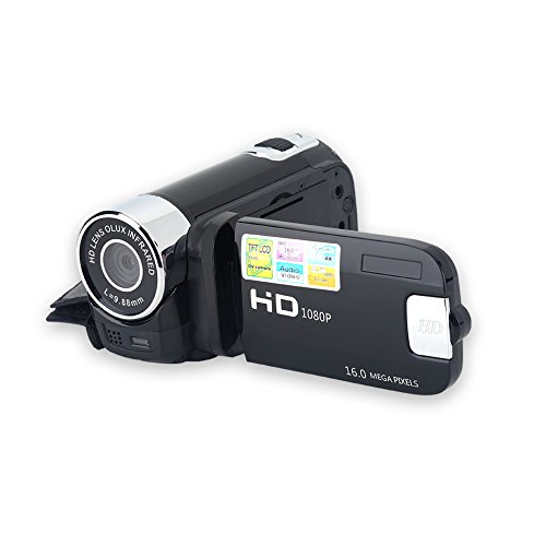 fosa Camera Camcorder, Portable Digital Video Camcorder Handy Camera Full HD 270° Rotation 1080P 16X High Definition Digital Camcorder Video DV Camera Great Kids(Black)