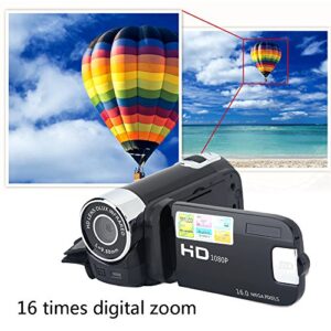 fosa Camera Camcorder, Portable Digital Video Camcorder Handy Camera Full HD 270° Rotation 1080P 16X High Definition Digital Camcorder Video DV Camera Great Kids(Black)