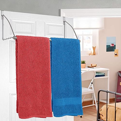 HOLDN’ STORAGE Over The Door Hanger - Door Rack Hangers for Clothes - Bathroom Over Door Hanger for Hanging Clothes & Towels - Over The Door Clothes Drying Rack, Gray