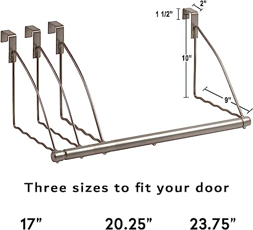 HOLDN’ STORAGE Over The Door Hanger - Door Rack Hangers for Clothes - Bathroom Over Door Hanger for Hanging Clothes & Towels - Over The Door Clothes Drying Rack, Gray