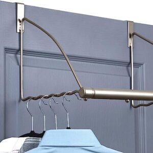 HOLDN’ STORAGE Over The Door Hanger - Door Rack Hangers for Clothes - Bathroom Over Door Hanger for Hanging Clothes & Towels - Over The Door Clothes Drying Rack, Gray