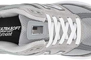 New Balance Women's Made in US 990 V5 Sneaker, Grey/Castlerock, 10.5 Wide