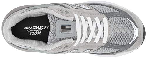 New Balance Women's Made in US 990 V5 Sneaker, Grey/Castlerock, 10.5 Wide