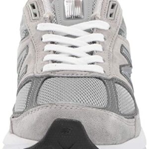 New Balance Women's Made in US 990 V5 Sneaker, Grey/Castlerock, 10.5 Wide