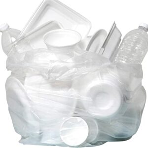 Aluf Plastics 12-16 Gallon Clear Trash Bags (1000 Count) - 24" x 33" - 8 Micron Equivalent High Density Value Garbage Bags for Bathroom, Office, Industrial, Commercial, Janitorial, Recycling