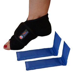 reusable hot foot & cold ice pack wrap for plantar fasciitis, heel spurs, arch pain, sore feet, swelling - two sizes - hsa or fsa eligible