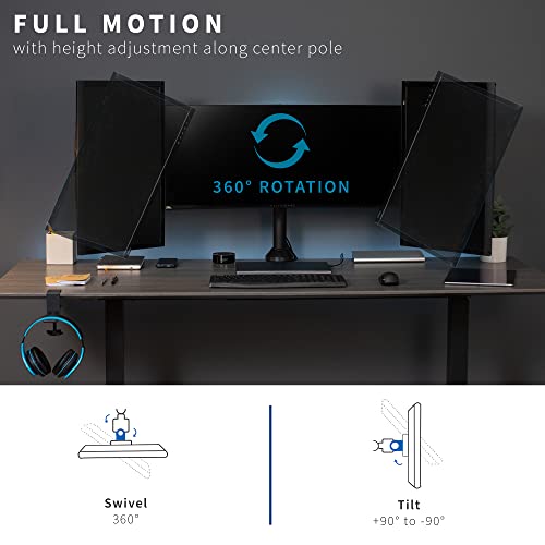 VIVO Triple 23 to 32 inch LED LCD Computer Monitor Desk Mount VESA Stand, Heavy Duty Fully Adjustable Tilt, Swivel, and Rotation, Fits 3 Screens, Black, STAND-V103