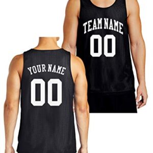 Custom Reversible Basketball Jersey - Front and Back (Adult X-Large, Black)