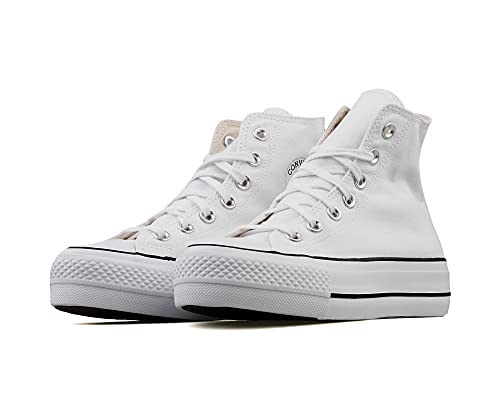 Converse Women's Chuck Taylor All Star Lift High Top Sneakers, White/Black/White, 9 Medium US