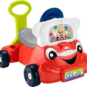 Fisher-Price Laugh & Learn 3-In-1 Smart Car, Baby Walker & Toddler Ride-On Toy with Smart Stages Learning Content for Ages 9+ Months