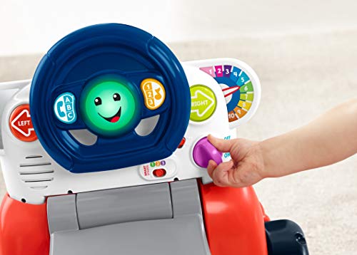 Fisher-Price Laugh & Learn 3-In-1 Smart Car, Baby Walker & Toddler Ride-On Toy with Smart Stages Learning Content for Ages 9+ Months