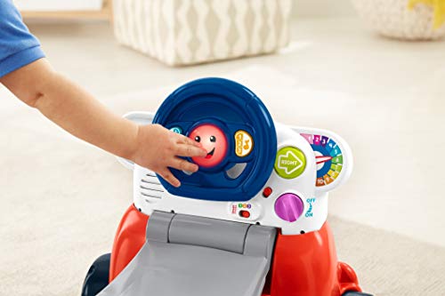 Fisher-Price Laugh & Learn 3-In-1 Smart Car, Baby Walker & Toddler Ride-On Toy with Smart Stages Learning Content for Ages 9+ Months