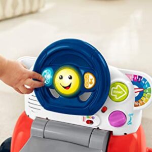 Fisher-Price Laugh & Learn 3-In-1 Smart Car, Baby Walker & Toddler Ride-On Toy with Smart Stages Learning Content for Ages 9+ Months