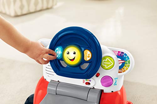 Fisher-Price Laugh & Learn 3-In-1 Smart Car, Baby Walker & Toddler Ride-On Toy with Smart Stages Learning Content for Ages 9+ Months