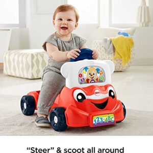 Fisher-Price Laugh & Learn 3-In-1 Smart Car, Baby Walker & Toddler Ride-On Toy with Smart Stages Learning Content for Ages 9+ Months