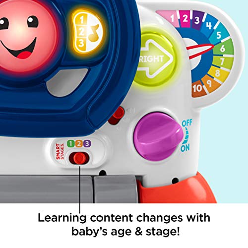 Fisher-Price Laugh & Learn 3-In-1 Smart Car, Baby Walker & Toddler Ride-On Toy with Smart Stages Learning Content for Ages 9+ Months