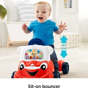 Fisher-Price Laugh & Learn 3-In-1 Smart Car, Baby Walker & Toddler Ride-On Toy with Smart Stages Learning Content for Ages 9+ Months