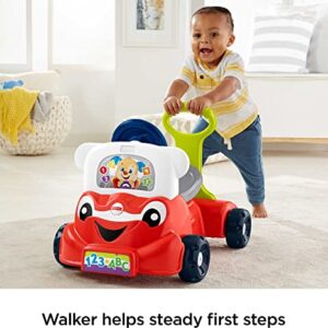 Fisher-Price Laugh & Learn 3-In-1 Smart Car, Baby Walker & Toddler Ride-On Toy with Smart Stages Learning Content for Ages 9+ Months