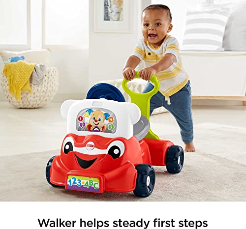 Fisher-Price Laugh & Learn 3-In-1 Smart Car, Baby Walker & Toddler Ride-On Toy with Smart Stages Learning Content for Ages 9+ Months