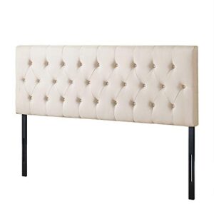 ZINUS Trina Upholstered Headboard, Button Tufted Upholstery, Adjustable Height, Easy Assembly, Taupe, Full