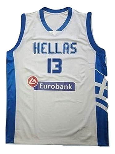 Dwayne Hellas Jersey Mens Throwback Basketball Jersey 13 Greece White Sttich Basket Sewn Shirt (30)