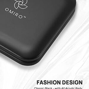 OMIRO Folding Compact Mirror, 1X/10X Magnification 3½” Pocket Size Square Hand Mirror for Travel Makeup (Black)