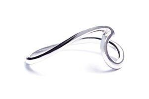 pura vida ocean wave ring for women, silver or gold or rose gold plated .925 sterling silver band, beach -themed jewelry (silver, 8)