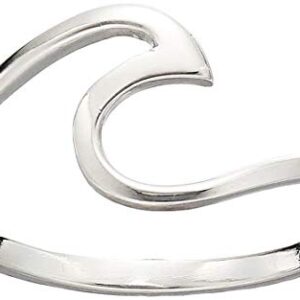 Pura Vida Silver Ocean Wave Ring - .925 Sterling Silver, Summer-Themed Design - Size 5