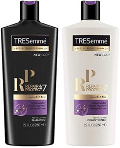 tresemme shampoo and conditioner set, repair & protect 7 with biotin, visibly repairs 7 types of styling damage and strengthens hair, 22 fl oz each
