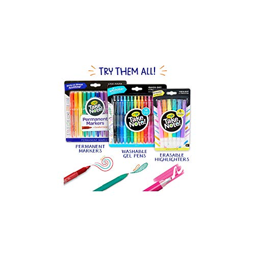 Crayola Take Note Erasable Highlighters, Cool School Supplies, Chisel Tip Markers, 6 Count