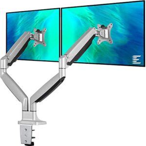 eletab dual monitor mount stand full motion swivel gas spring lcd arm fits for 2 computer screens 13 to 32 inches - each arm holds up to 19.8 lbs