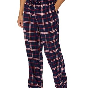 Amazon Essentials Men's Flannel Pajama Pant (Available in Big & Tall), Navy/Red, Plaid, Large