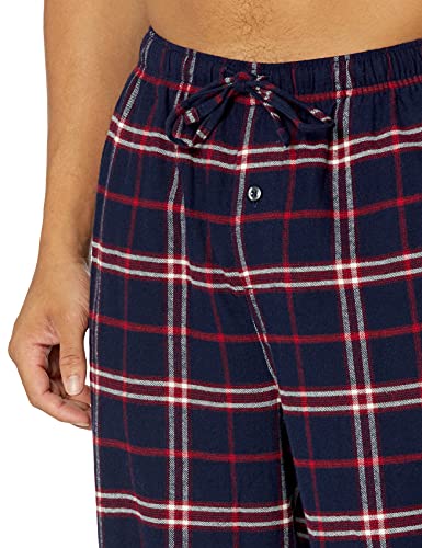 Amazon Essentials Men's Flannel Pajama Pant (Available in Big & Tall), Navy/Red, Plaid, Large