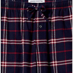 Amazon Essentials Men's Flannel Pajama Pant (Available in Big & Tall), Navy/Red, Plaid, Large