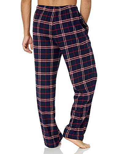 Amazon Essentials Men's Flannel Pajama Pant (Available in Big & Tall), Navy/Red, Plaid, Large