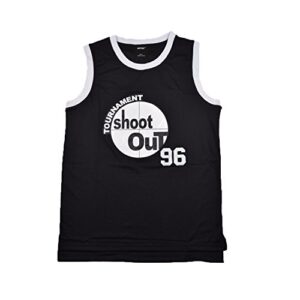aiffee men's basketball jersey 96 tournament shootout jersey size s-xxxl black color (l)