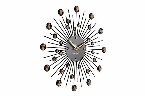 Karlsson Sunburst Wall Clock - Black & Gold