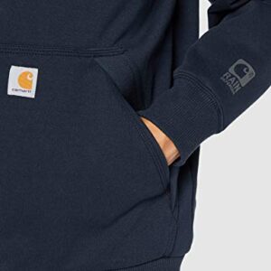 Carhartt Men's Rain Defender Rockland Sherpa Lined Hooded Sweatshirt, New Navy, Large