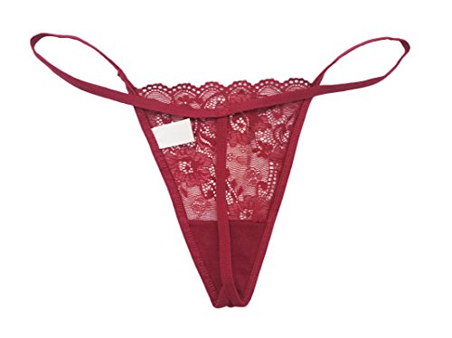 Vision Underwear 6 Pack Sexy Floral Lace G-String Thong Panties L266 (Medium)