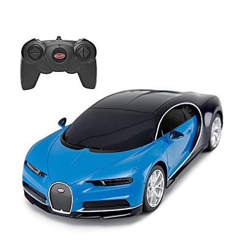 RASTAR Bugatti Veyron Chiron RC Car 1:24 Scale Remote Control Toy Car, Bugatti Chiron R/C Model Vehicle for Kids - Blue