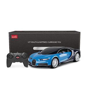 RASTAR Bugatti Veyron Chiron RC Car 1:24 Scale Remote Control Toy Car, Bugatti Chiron R/C Model Vehicle for Kids - Blue