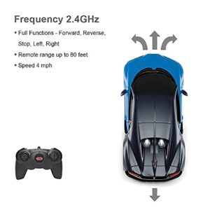 RASTAR Bugatti Veyron Chiron RC Car 1:24 Scale Remote Control Toy Car, Bugatti Chiron R/C Model Vehicle for Kids - Blue