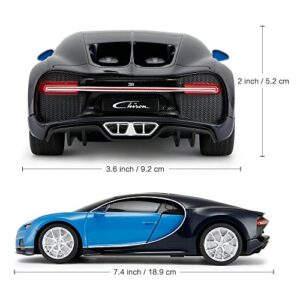 RASTAR Bugatti Veyron Chiron RC Car 1:24 Scale Remote Control Toy Car, Bugatti Chiron R/C Model Vehicle for Kids - Blue