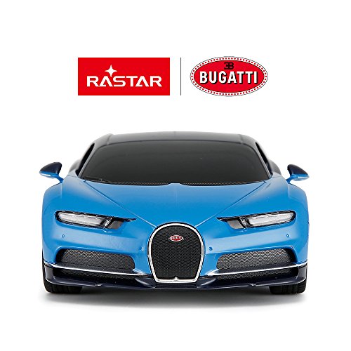 RASTAR Bugatti Veyron Chiron RC Car 1:24 Scale Remote Control Toy Car, Bugatti Chiron R/C Model Vehicle for Kids - Blue