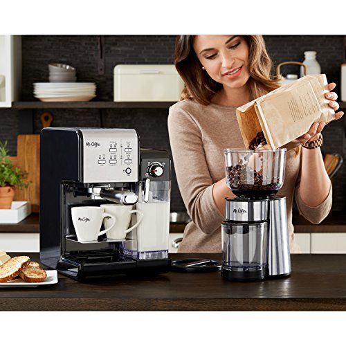 Mr. Coffee Espresso and Cappuccino Machine, Programmable Coffee Maker with Automatic Milk Frother and 19-Bar Pump, Stainless Steel