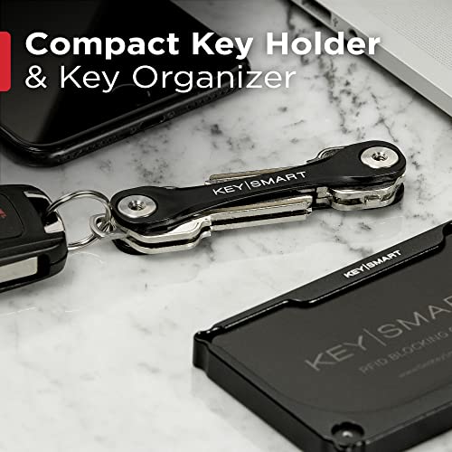 KeySmart Flex - Compact Key Holder and Keychain Organizer (up to 8 Keys, Black)