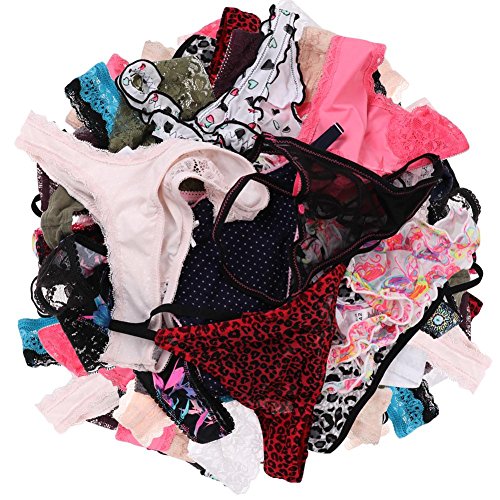 UWOCEKA Sexy Thongs for Women,Varity of T-Backs Sexy Underwear 20 Pack of G Strings Lacy Undies Panties Tanga(20PCS,S)