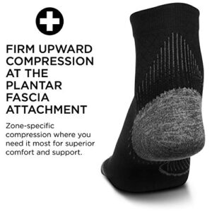 Feetures Plantar Fasciitis Ultra Light Quarter Sock (Small, Black)